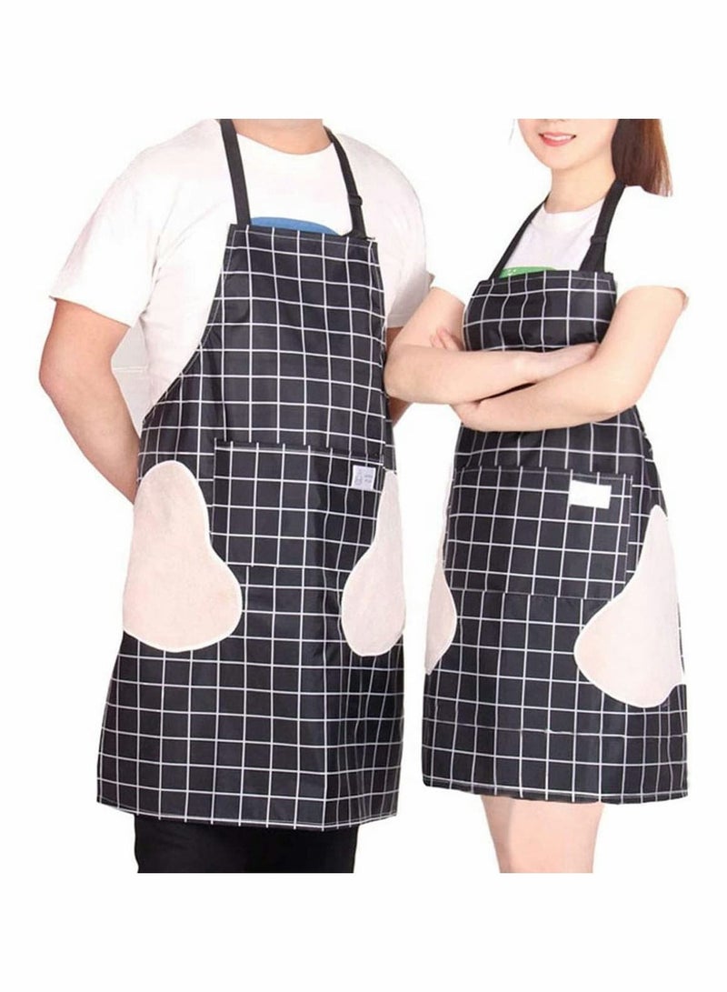 Excefore مئزر مطبخ للطهي، مآزر طهي مع 2 جيوب تصميم مسح اليد مقاوم للماء وزيوت لمئزر للنساء والرجال، حزام رقبة قابل للتعديل مئزر طهاة للمطبخ للطهي والخبز وتنظيف المنزل - Image 4
