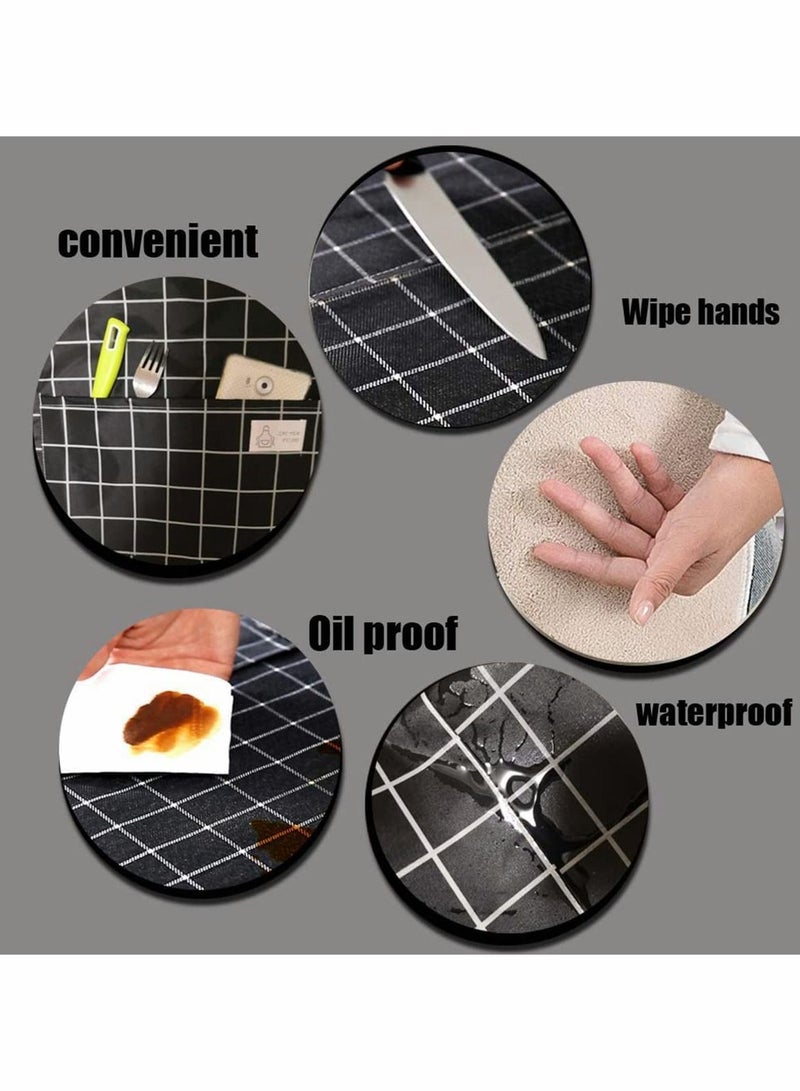 Excefore مئزر مطبخ للطهي، مآزر طهي مع 2 جيوب تصميم مسح اليد مقاوم للماء وزيوت لمئزر للنساء والرجال، حزام رقبة قابل للتعديل مئزر طهاة للمطبخ للطهي والخبز وتنظيف المنزل - Image 3