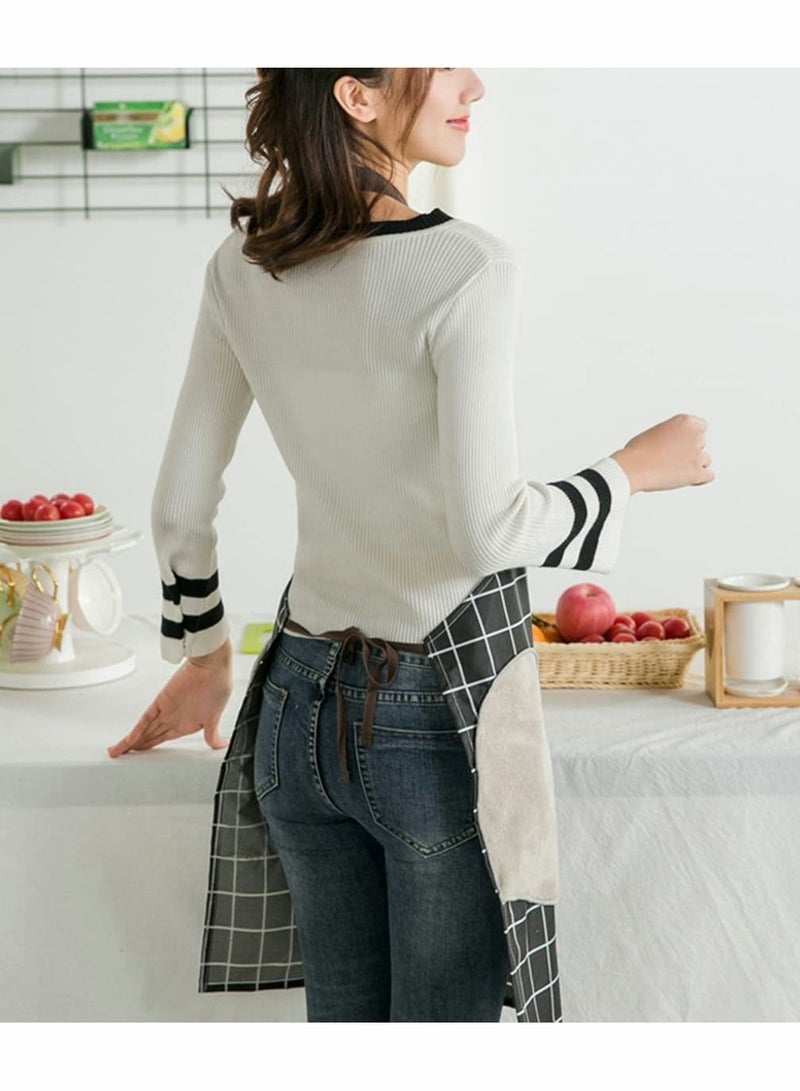 Excefore مئزر مطبخ للطهي، مآزر طهي مع 2 جيوب تصميم مسح اليد مقاوم للماء وزيوت لمئزر للنساء والرجال، حزام رقبة قابل للتعديل مئزر طهاة للمطبخ للطهي والخبز وتنظيف المنزل - Image 2