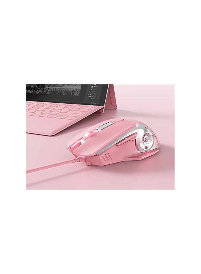 AJ120 Wired Gaming Mouse, Ergonomic LED Backlit USB Gamer Mice Computer Laptop PC, for Windows Mac Linux OS, Pink - Image 4