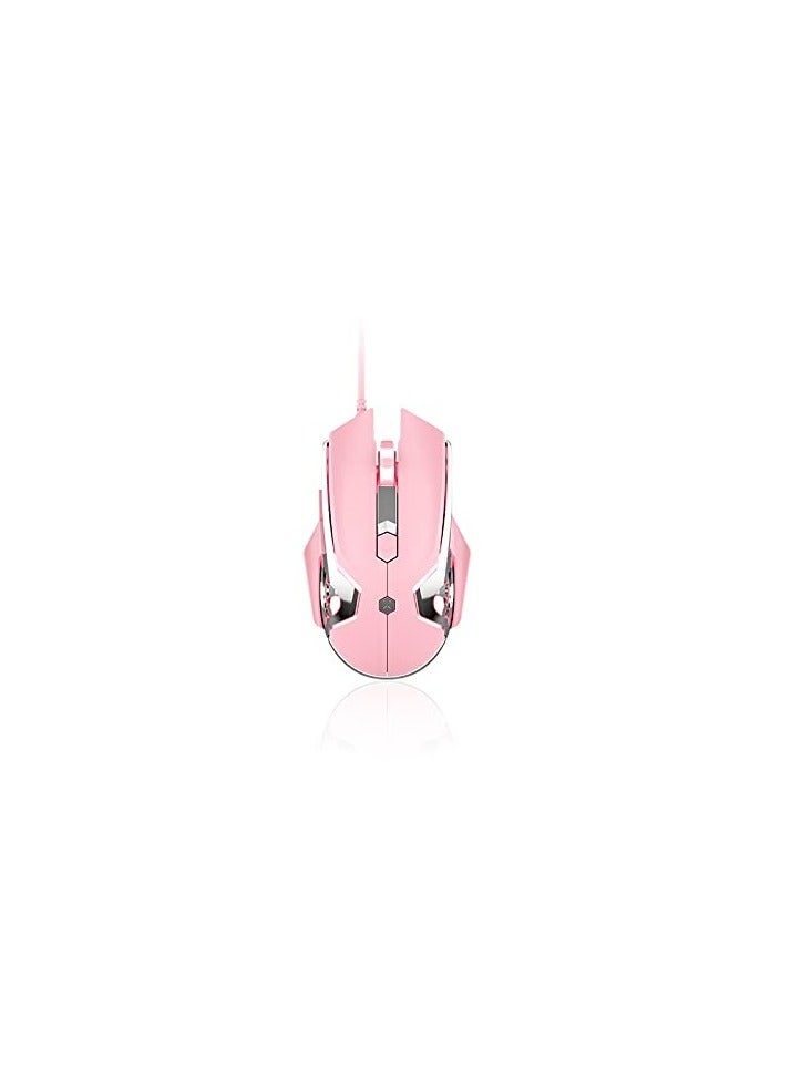AJ120 Wired Gaming Mouse, Ergonomic LED Backlit USB Gamer Mice Computer Laptop PC, for Windows Mac Linux OS, Pink - Image 3