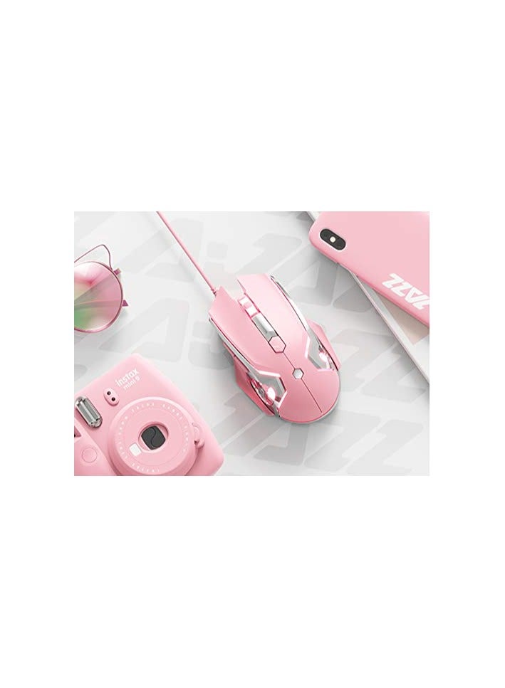 AJ120 Wired Gaming Mouse, Ergonomic LED Backlit USB Gamer Mice Computer Laptop PC, for Windows Mac Linux OS, Pink - Image 5