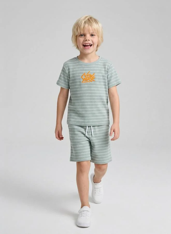 Take Two  Boys Striped T-Shirt and Shorts Set for Men | Best Price UAE
