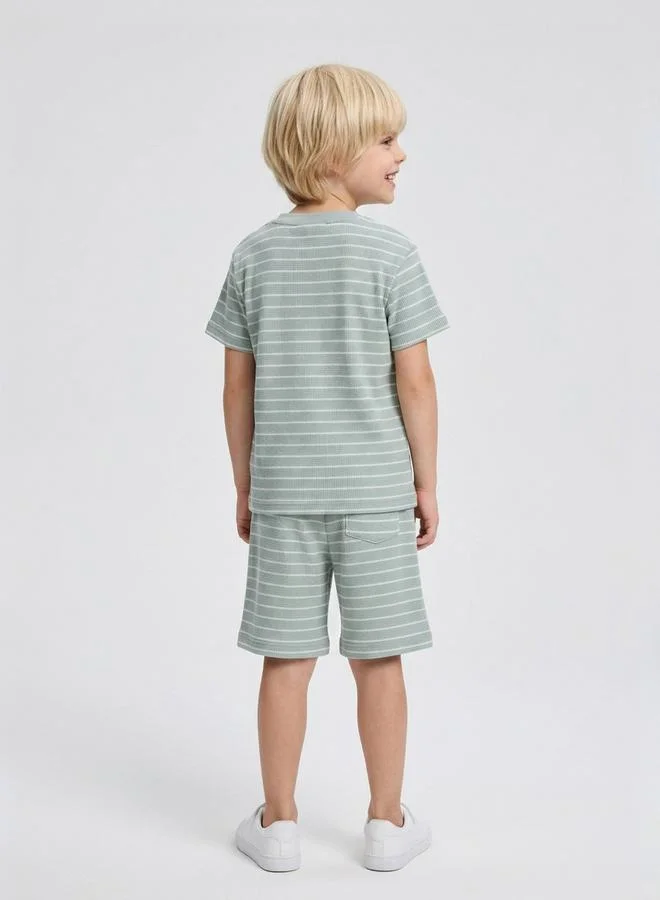 Take Two  Boys Striped T-Shirt and Shorts Set for Men | Best Price UAE