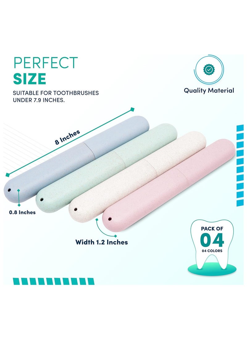 Generic - 4 PCS Travel Toothbrush case with Ventilation Holes – Portable breathable Plastic Toothbrush Holders - Ideal for Travel, Camping, Trips, School, Home - Image 1