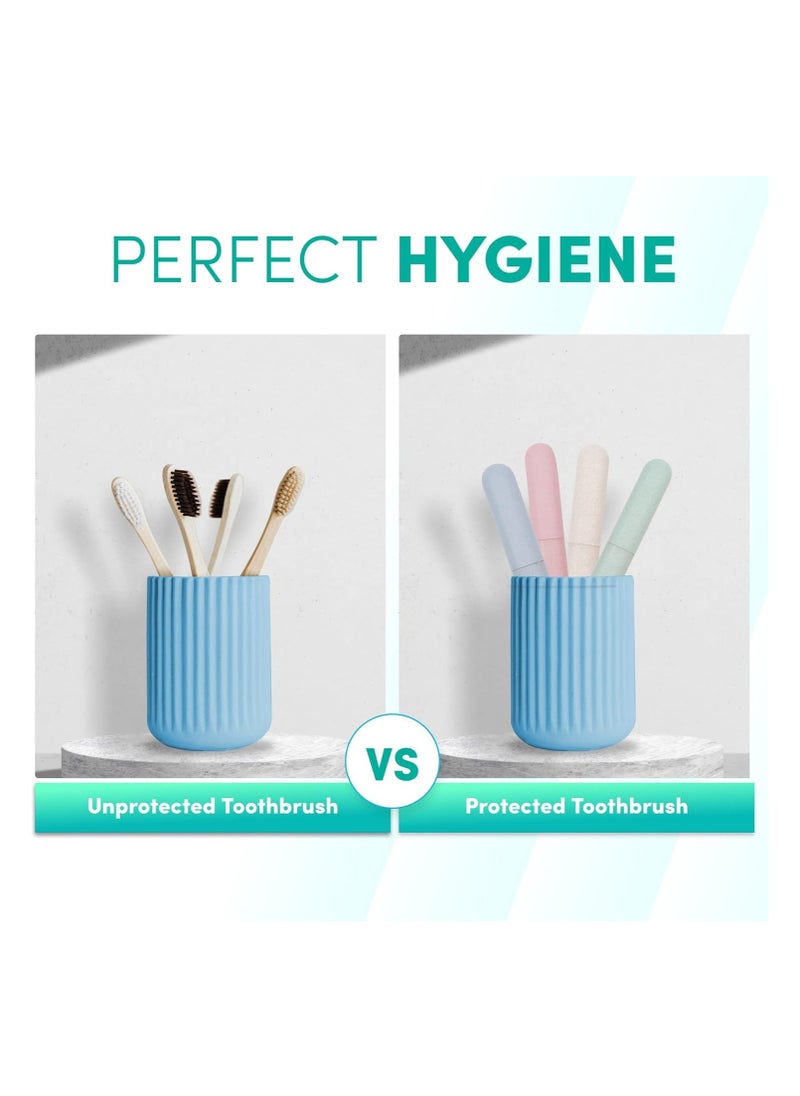 Generic - 4 PCS Travel Toothbrush case with Ventilation Holes – Portable breathable Plastic Toothbrush Holders - Ideal for Travel, Camping, Trips, School, Home - Image 1