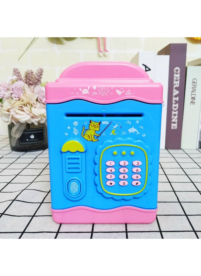 Generic Simulation Fingerprint House Roll Coin Piggy Bank Creative Big Children's Creative Electric Music Password Coin Piggy Bank-Color:White-Dimensions:13.3*11*20cm  - Image 2