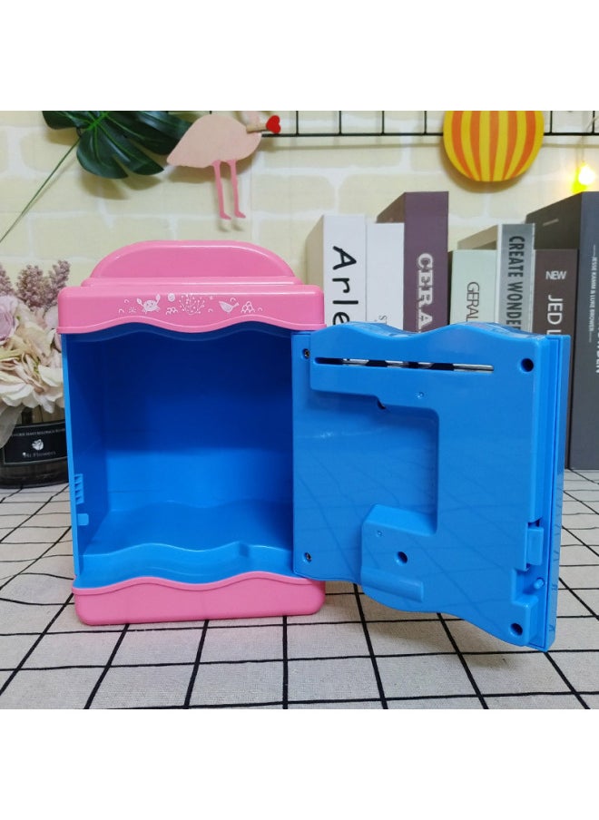 Generic Simulation Fingerprint House Roll Coin Piggy Bank Creative Big Children's Creative Electric Music Password Coin Piggy Bank-Color:White-Dimensions:13.3*11*20cm  - Image 3