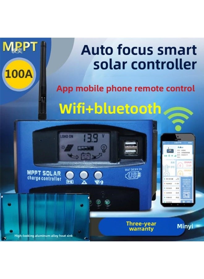 MPPT Solar Controller 30A100A Automatic Charging And Discharging Universal 12v24V36V48V60 Photovoltaic Generator-Color:Mppt12v-60v60a Mobile Phone App Bluetooth Wifi