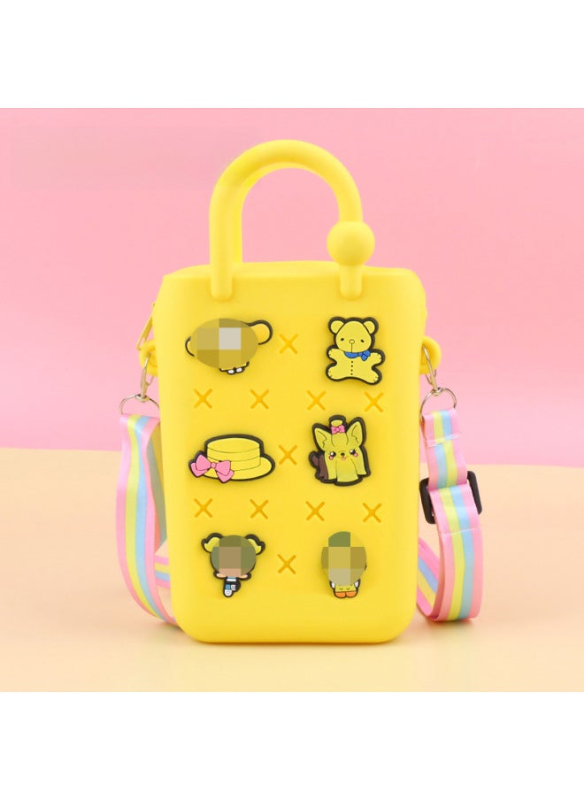 Loquat DIY Hole Bag Cute Accessories Summer Beach Vacation Handbag Colorful Hole Bag DIY Beach Bag Jelly Bag-Colors:62--zipper  - Image 1