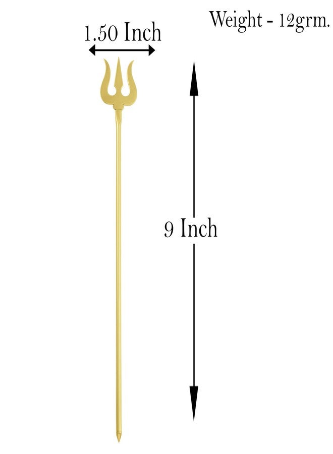 Memoir Brass Goldplated Combo of OM Puja Stick + Trishul Hindu Spiritual Puja Items (Pack of 2) (CMSC5203) - Image 4