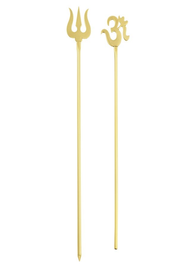 Memoir Brass Goldplated Combo of OM Puja Stick + Trishul Hindu Spiritual Puja Items (Pack of 2) (CMSC5203) - Image 5