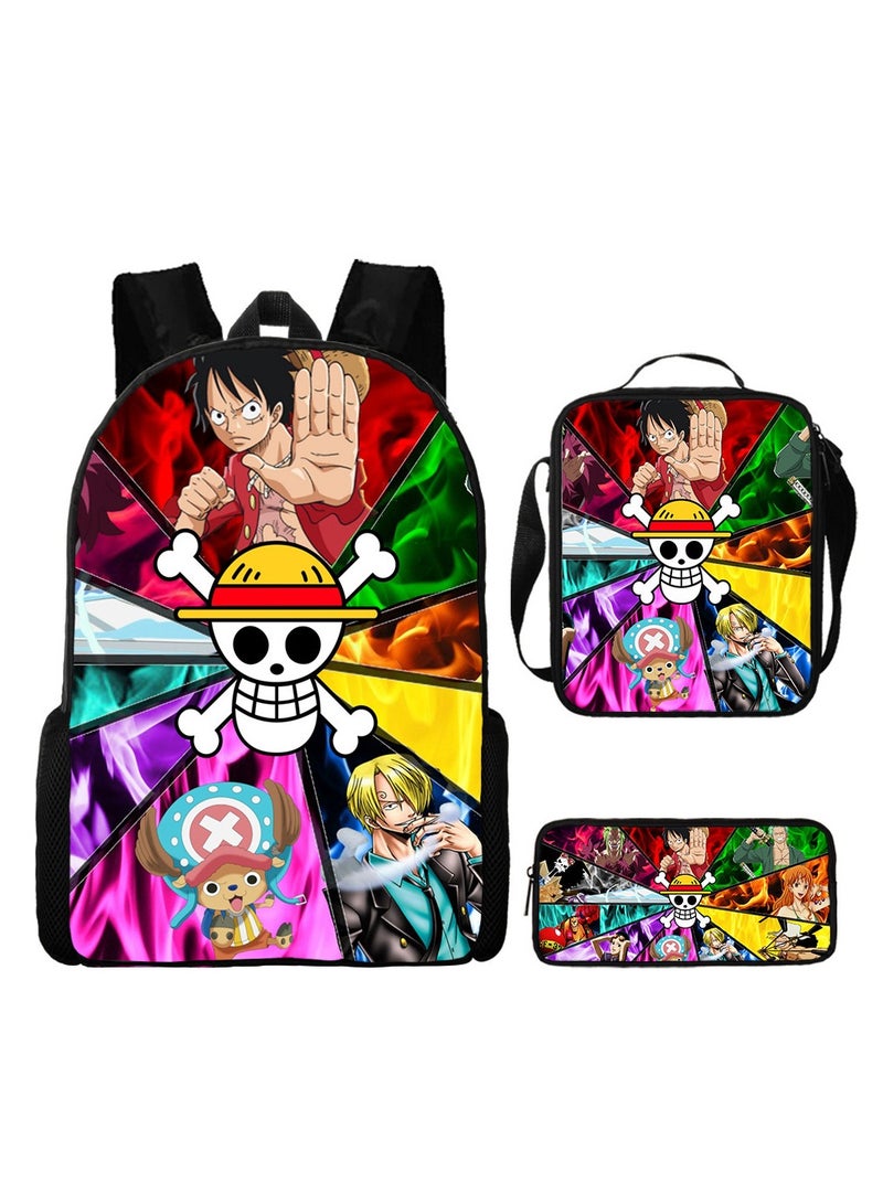 New Cartoon Animation Backpack For Primary And Secondary School Students Three-Piece Set 29*16*42cm