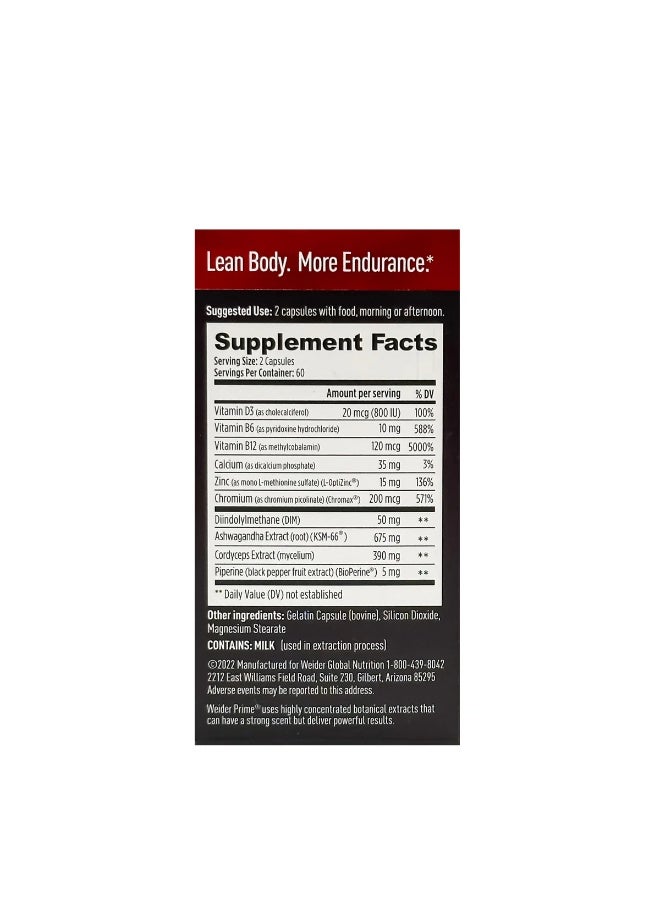 Weider دعم التستوستيرون الممتاز - تغذية الرجال - مدعوم بالفيتامينات والمعادن - مع الأشواغاندا، كروم الكروم، بيبرين والزنك - خالي من الجلوتين - 120 كبسولة - Image 2