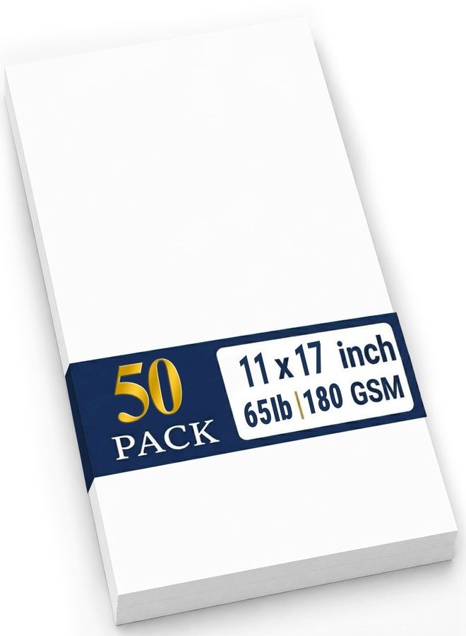 JUZARI 50 Sheets White Cardstock 11 x 17 inch 65 lb 180 gsm Card Stock Paper Tabloid Format - Cardstock for Posters, Report Covers, Booklet Covers, Signs, DIY Printing and Craft Projects - Image 1