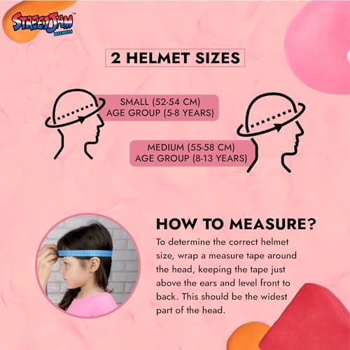 STREETJAM Magic Unicorn Open Face Helmet for Kids, Hard PP Outer Shell, EPS Inner Comfort Linner case, Adjustable Strap & Adjuster Dial, Unisex Helmet, Cycling (Pink, Small (5 - 8 Years)) - Image 2