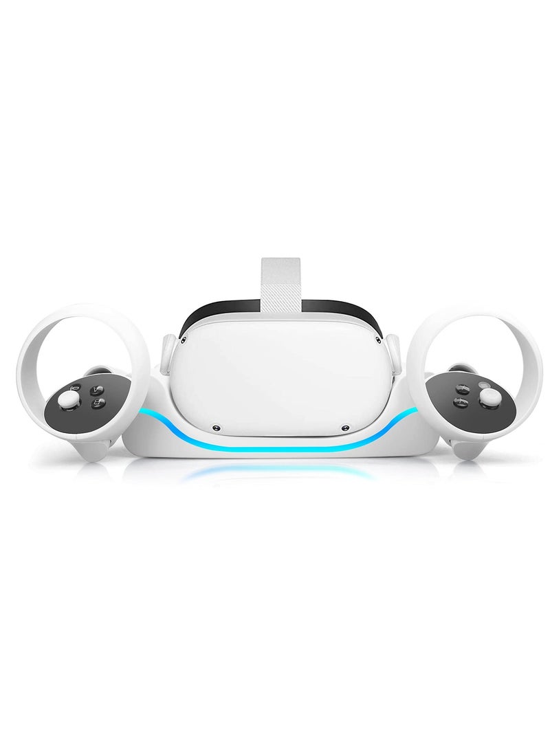 KASTWAVE Charging Station for Oculus Quest 2 USB Charging Dock Stand for VR Headset High-Speed Charging Station Stand With Breathing Light for Quest 2 Handle Storage Dock  - Image 1