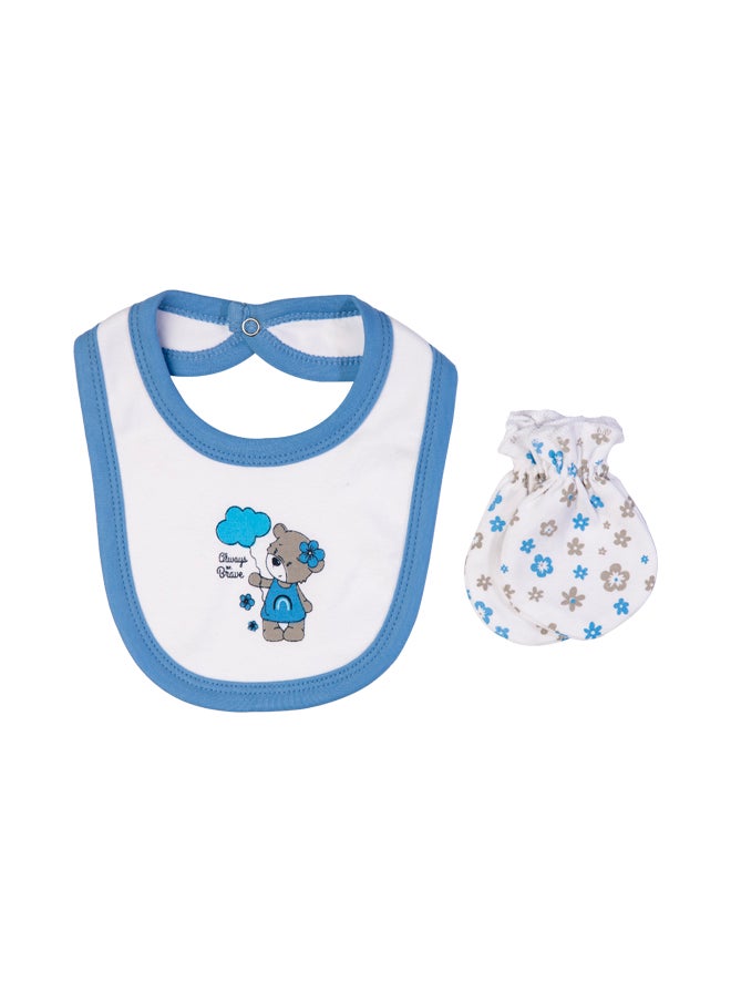 Babies Basic 5 Piece Unisex 100% Cotton Gift Set Include Bib, Romper, Mittens, Cap And Sleepsuit/Jumpsuit- Always Be Brave  - Image 5