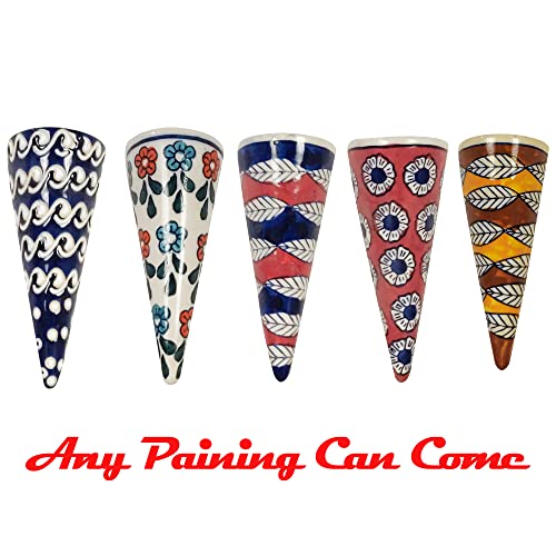 Lasaki Cloy Small Hand-Painted Wall Hanging Ceramic Wall Planters for Living Room & Balcony | Wall Planter for Home Decoration & Office | Wall Mounted Planter (L-5 X W-6 X H-15.5 Cm) - Image 2