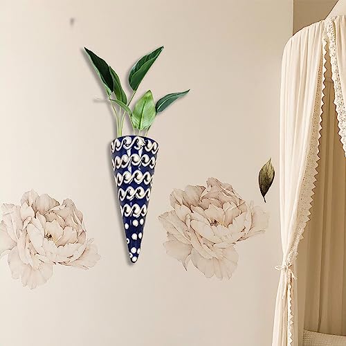 Lasaki Cloy Small Hand-Painted Wall Hanging Ceramic Wall Planters for Living Room & Balcony | Wall Planter for Home Decoration & Office | Wall Mounted Planter (L-5 X W-6 X H-15.5 Cm) - Image 4