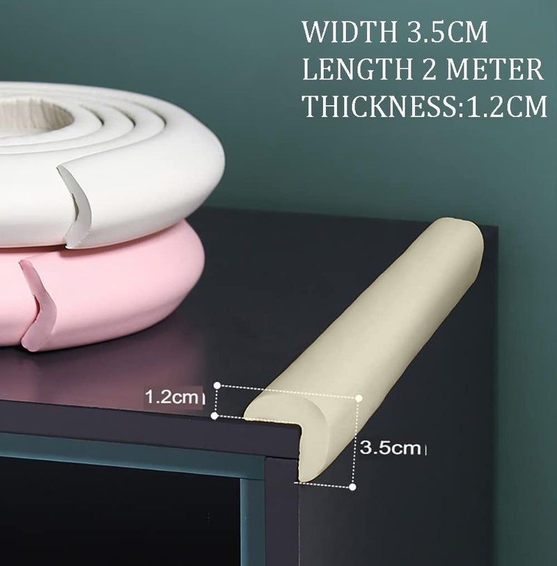 SYGA Baby Safety Strip Furniture Edge Guard Cushion Corner Cover 2 Meter 6.5 feet Tape Infant Bump Protector (White) - Image 3
