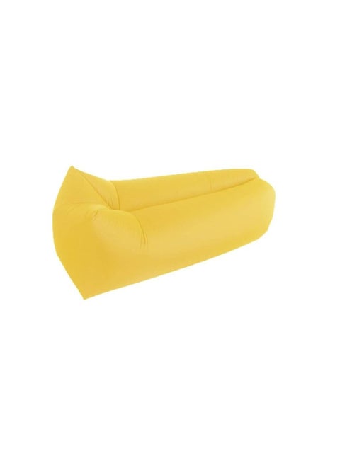 Inflatable Lounger Air Sofa With Easy Carry Bag, Bottle Opener, and Pegs - Durable Lazy Air Lounger With Anti Deflation Technology - Waterproof Inflatable Sun Loungers For Garden and Camping(Yellow)