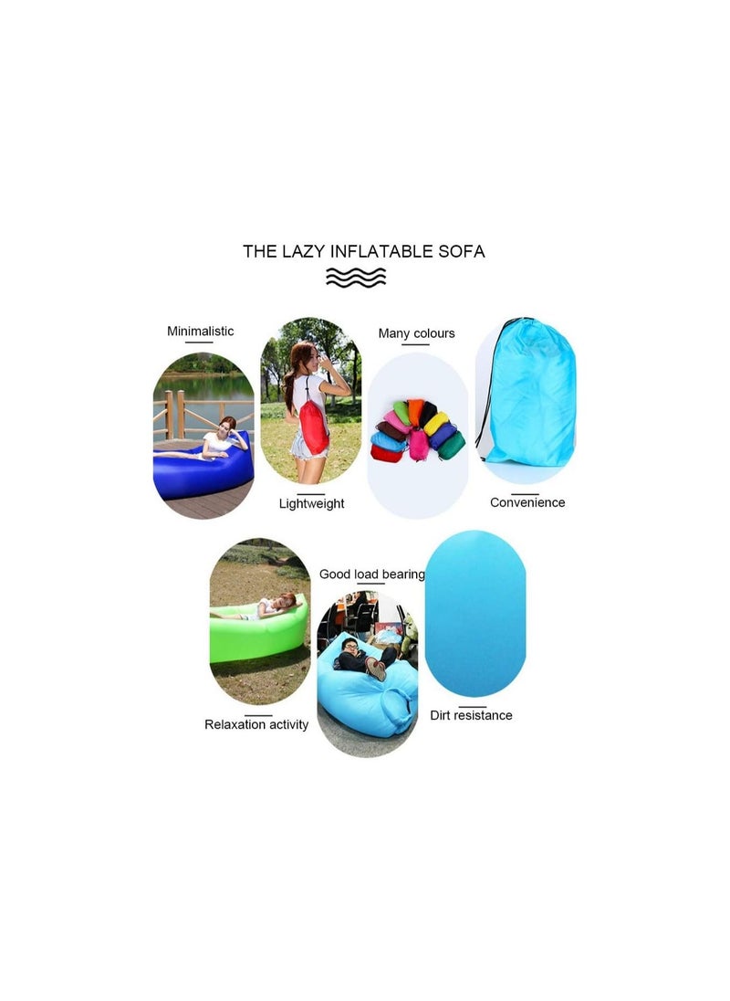 Inflatable Lounger Air Sofa With Easy Carry Bag, Bottle Opener, and Pegs - Durable Lazy Air Lounger With Anti Deflation Technology - Waterproof Inflatable Sun Loungers For Garden and Camping(Yellow)