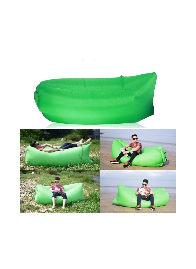 Inflatable Lounger Air Sofa With Easy Carry Bag, Bottle Opener, and Pegs - Durable Lazy Air Lounger With Anti Deflation Technology - Waterproof Inflatable Sun Loungers For Garden and Camping(Yellow)