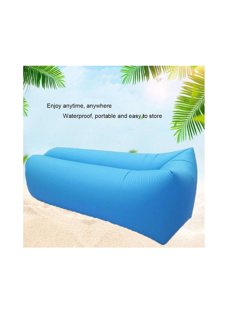 Inflatable Lounger Air Sofa With Easy Carry Bag, Bottle Opener, and Pegs - Durable Lazy Air Lounger With Anti Deflation Technology - Waterproof Inflatable Sun Loungers For Garden and Camping(Yellow)