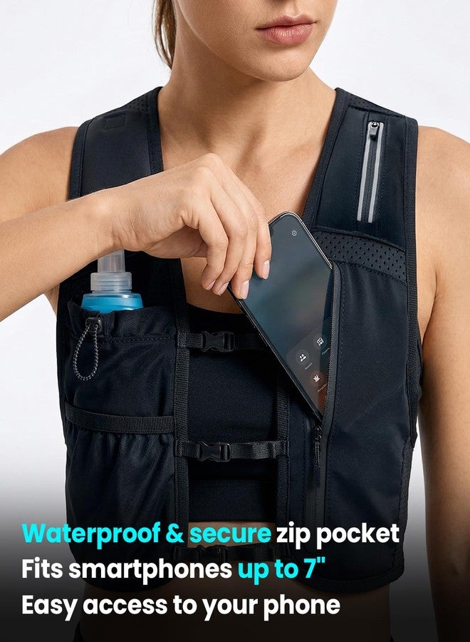 Zelvot Running Vest for Women Men, Adjustable Running Phone Holder Vest, USA Original Patent, Running Hydration Vest with 500ml Soft Flask, Reflective Running Backpack for Hiking Cycling (Black, L/XL) - Image 3