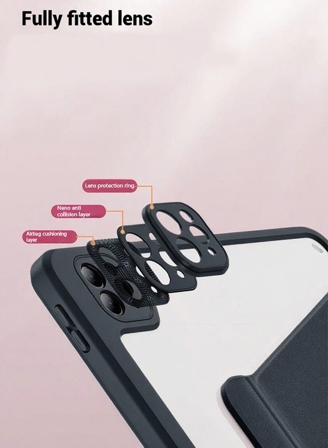 [clearance sales] HONOR Pad X8a 11 Inch Case 360° Rotating Protective, Tablet Cover With Pencil Holder Auto Wake Slim Stand, Smart Case Transparent Tpu Back Shell Free AED29 Anti-Glare Protective Film/Felt Tablet Pouch- Black - Image 5