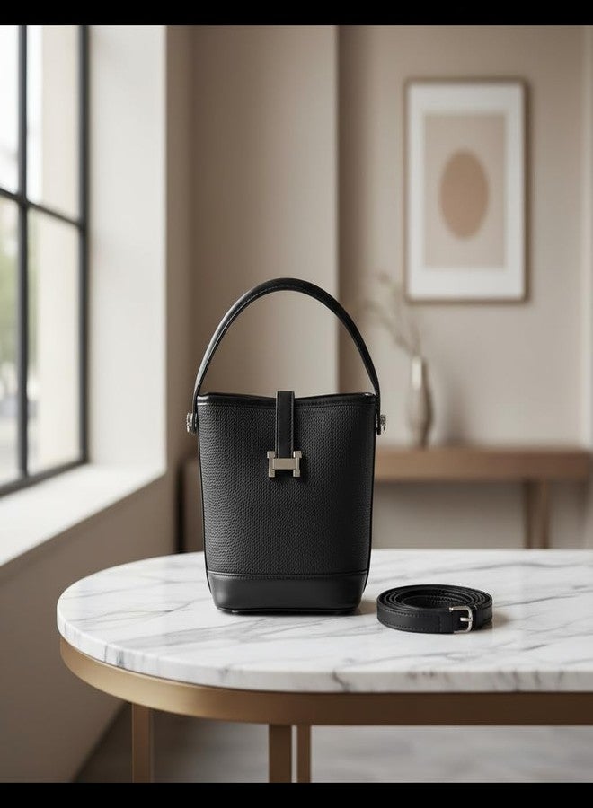 GLOSSY Crossbody Sling Bag for Women and Girls, PU Material, with Detachable Strap and Zip Compartment (Black) - Image 4