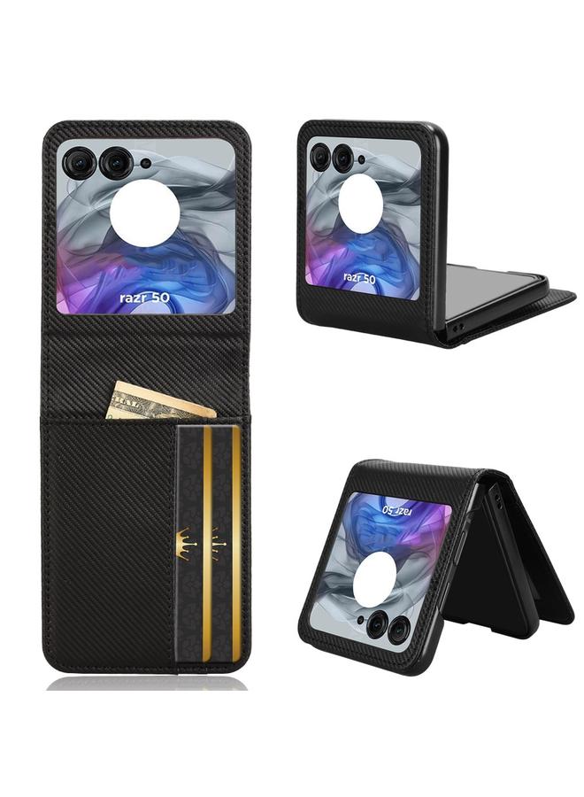 S-TOP Case For Motorola Moto Razr 50 Card Slot PU Leather PC Phone Case - Image 1