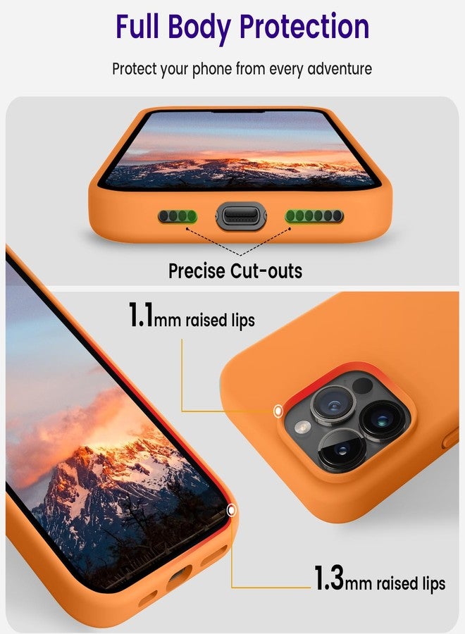 OTOFLY Compatible with iPhone 15 Pro Case, Silicone Shockproof Slim Thin Phone Case for iPhone 15 Pro(6.1 inch), (Orange) - Image 4
