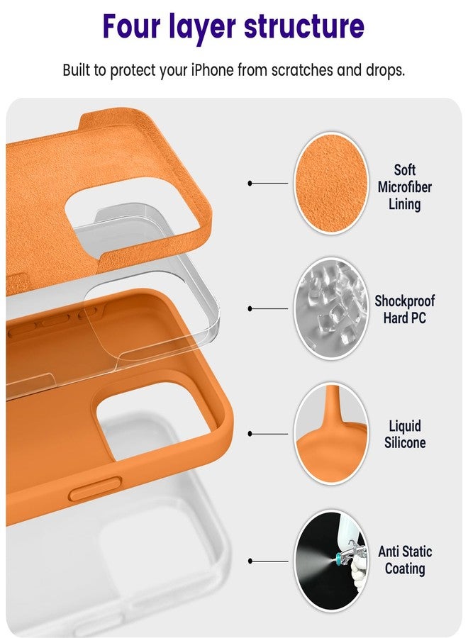 OTOFLY Compatible with iPhone 15 Pro Case, Silicone Shockproof Slim Thin Phone Case for iPhone 15 Pro(6.1 inch), (Orange) - Image 3