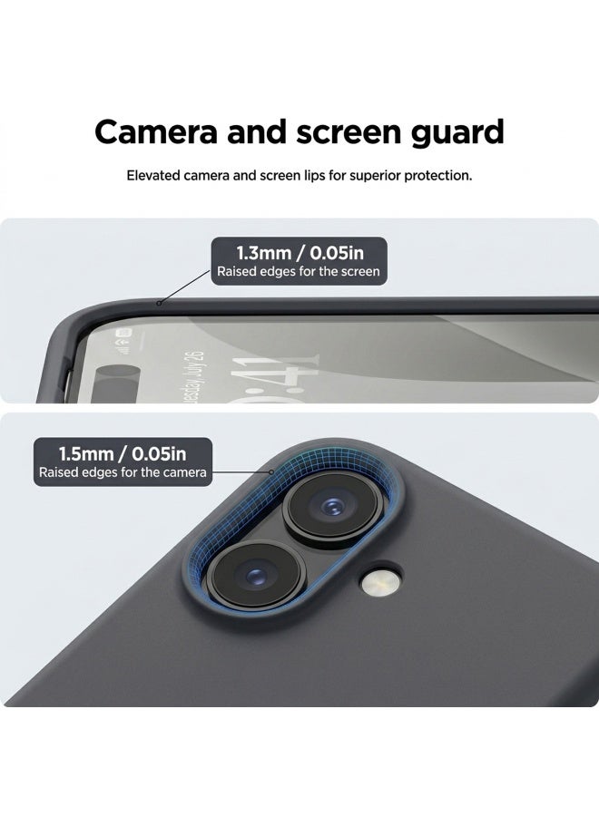 سيليكون غطاء حماية مغناطيسي فاخر متوافق مع سلسلة iPhone 17 باللون الرمادي - مقاوم للصدمات، نحيف، ناعم الملمس مع دعم الشحن اللاسلكي المغناطيسي - Image 3