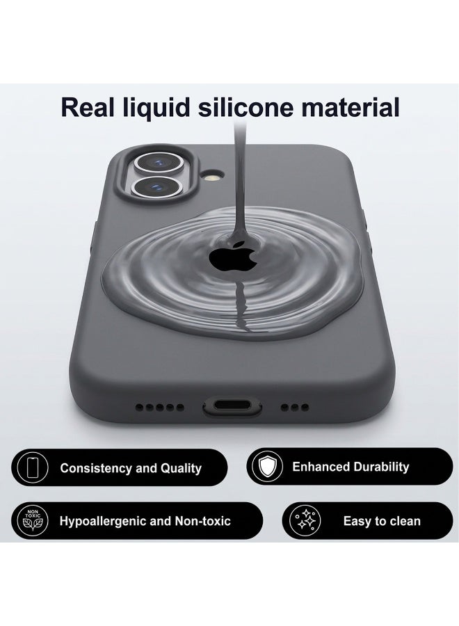 سيليكون غطاء حماية مغناطيسي فاخر متوافق مع سلسلة iPhone 17 باللون الرمادي - مقاوم للصدمات، نحيف، ناعم الملمس مع دعم الشحن اللاسلكي المغناطيسي - Image 2