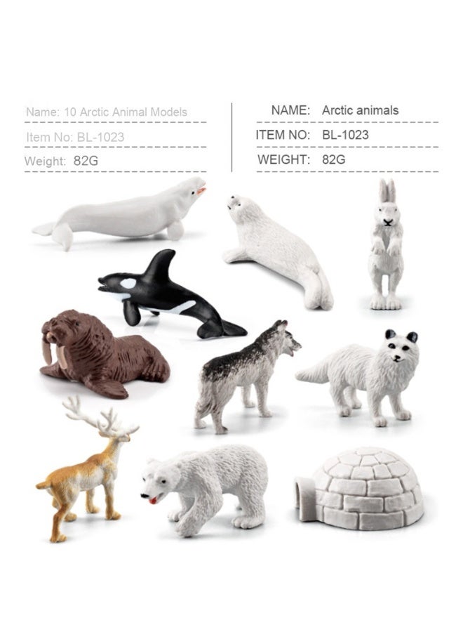 نيبمينينت نموذج حيوانات محاكية للأطفال - لعبة الحيوانات الشتوية الصغيرة من القطب الشمالي
