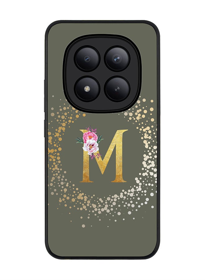 Stylizedd For Xiaomi Redmi Note 15 Pro+ / Poco M8 Pro Case,Slim fit Camera Protection, Shockproof Thin Phone cover  - Custom Monogram Floral - M  (Olive Green ) - Image 1