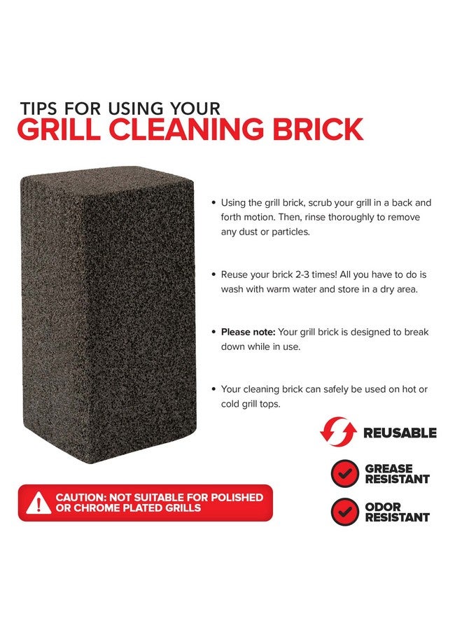 Stock Your Home Stock Your Home Grill Cleaning Brick (4 Pack) - Heavy Duty Grill Cleaning Brick - Pumice Stone Brick for Flat Tops and Griddles - Blackstone Griddle Cleaner - Non-Scratch Grill Cleaner  - Image 3
