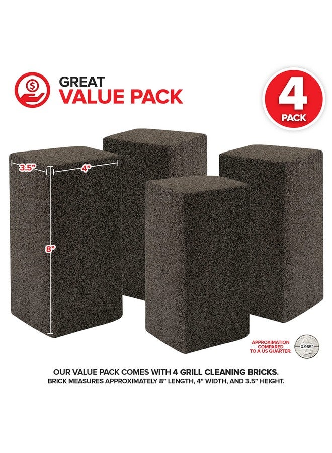 Stock Your Home Stock Your Home Grill Cleaning Brick (4 Pack) - Heavy Duty Grill Cleaning Brick - Pumice Stone Brick for Flat Tops and Griddles - Blackstone Griddle Cleaner - Non-Scratch Grill Cleaner  - Image 2