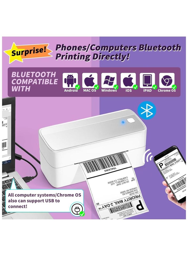 phomemo 241-BT Bluetooth Thermal Label Printer, Wireless Shipping Label Printer for Small Business, Label Printer for Shipping Packages, Compatible with iPhone, Android (Silver)  - Image 2