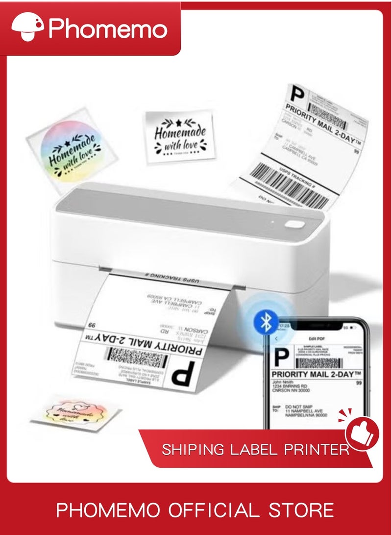 phomemo 241-BT Bluetooth Thermal Label Printer, Wireless Shipping Label Printer for Small Business, Label Printer for Shipping Packages, Compatible with iPhone, Android (Silver) - Image 1