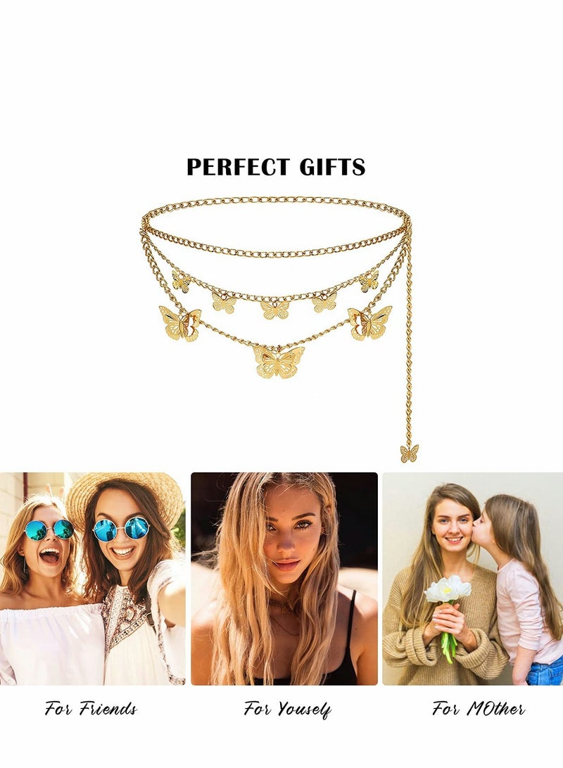 حزام معدني متعدد الطبقات قابل للتعديل للنساء - مثالي للفساتين والأزياء الكاجوال - Image 3