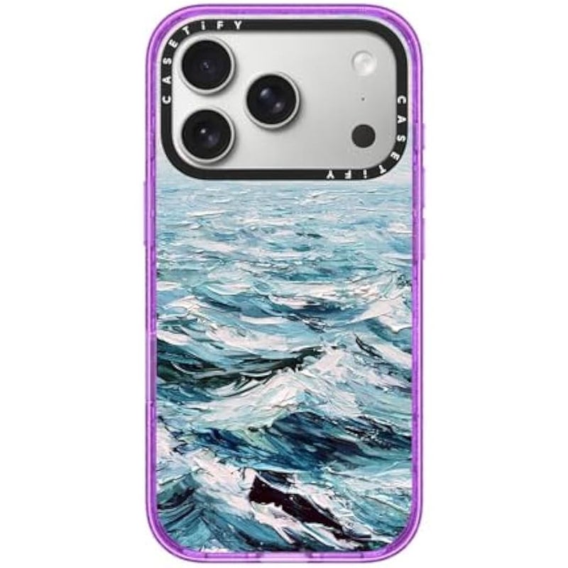 Casetify Impact iPhone 17 Pro Case 【Slim/Compatible with Magsafe / 8.2 ft. 4X Military Grade Drop Protection】 - Deep Blue Sea - Glitter Purple - Image 1