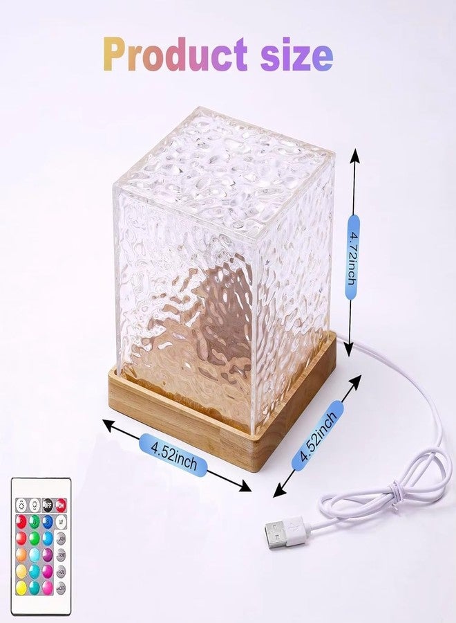 Dotcom Ocean Wave Night Light Projector – 3D Acrylic LED Lamp with Water Wave Effect | Remote-Controlled Cube Shape Mood Light for Bedroom Decor & Relaxation (Multicolor) - Image 3