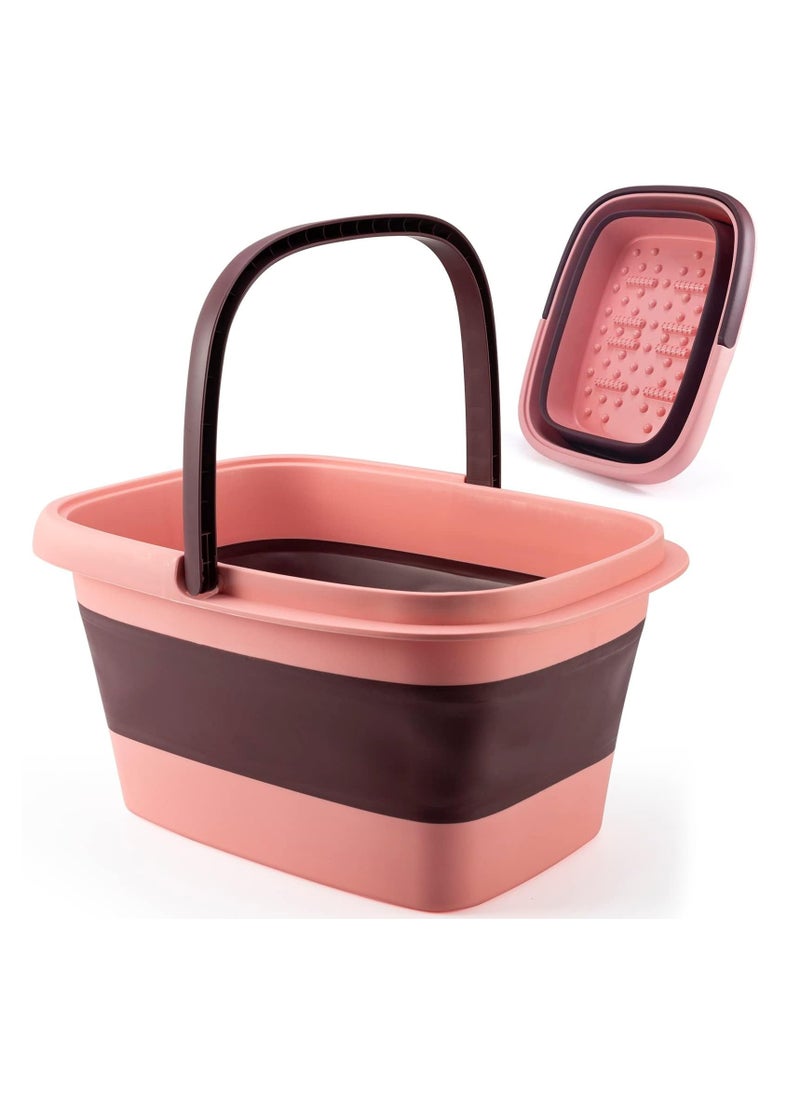TRASSLE Foot Bath Collapsible Foot Bath Foot Soak Tub with Handle Foot Spa Bath 15L/4 Gallons Massager Foot Soaking Bath Basin Feet for Dry Cracked Feet, Pedicure Foot Soak, Home Spa Treatment  - Image 1