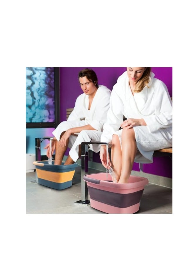 TRASSLE Foot Bath Collapsible Foot Bath Foot Soak Tub with Handle Foot Spa Bath 15L/4 Gallons Massager Foot Soaking Bath Basin Feet for Dry Cracked Feet, Pedicure Foot Soak, Home Spa Treatment  - Image 2