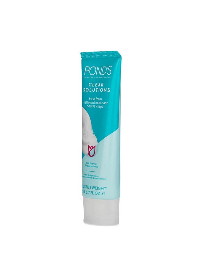 Pond's - Pond's Clear Solution, Foaming Face Wash, Removes Excess Oil, Face Cleanser, 6-Pack of 1.07 Fl Oz Each - Image 1