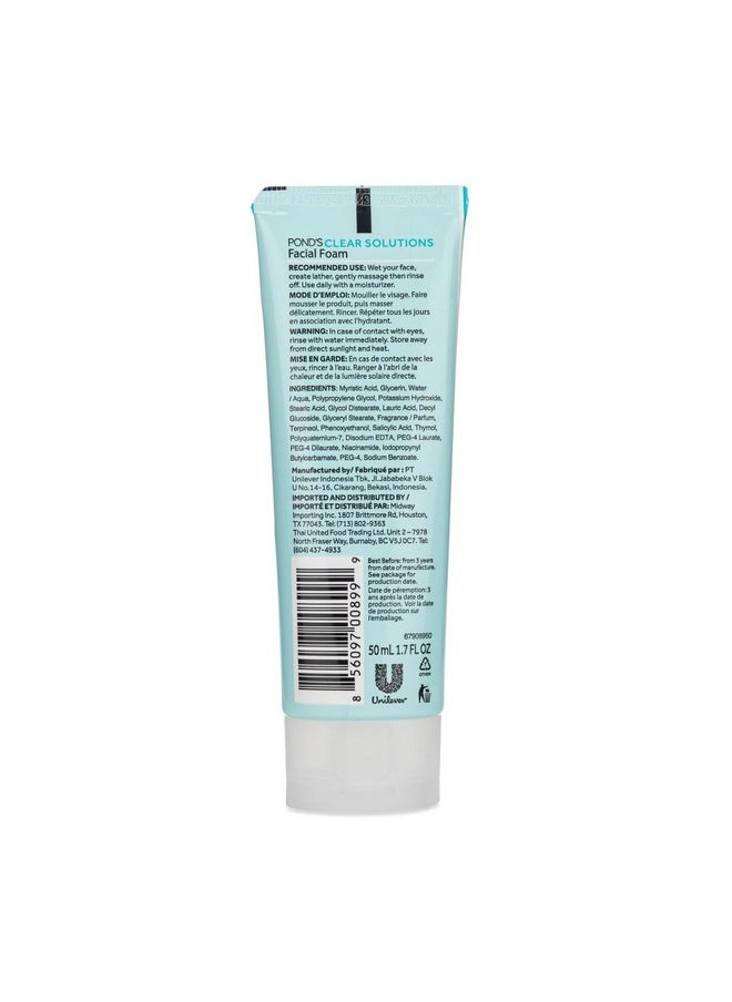 Pond's - Pond's Clear Solution, Foaming Face Wash, Removes Excess Oil, Face Cleanser, 6-Pack of 1.07 Fl Oz Each - Image 1